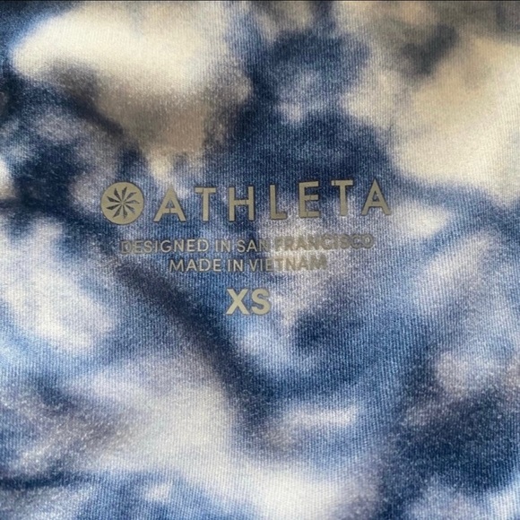 ATHLETA Salutation Stash Pocket Blue Tie Dye 7/8 Tight Leggings XSmall - Picture 6 of 8